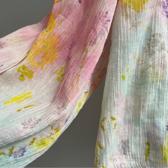 Anthroplogie X Pilcro Tavi Pink Pastel Floral Lightweight Blouse Small - Picture 13 of 16